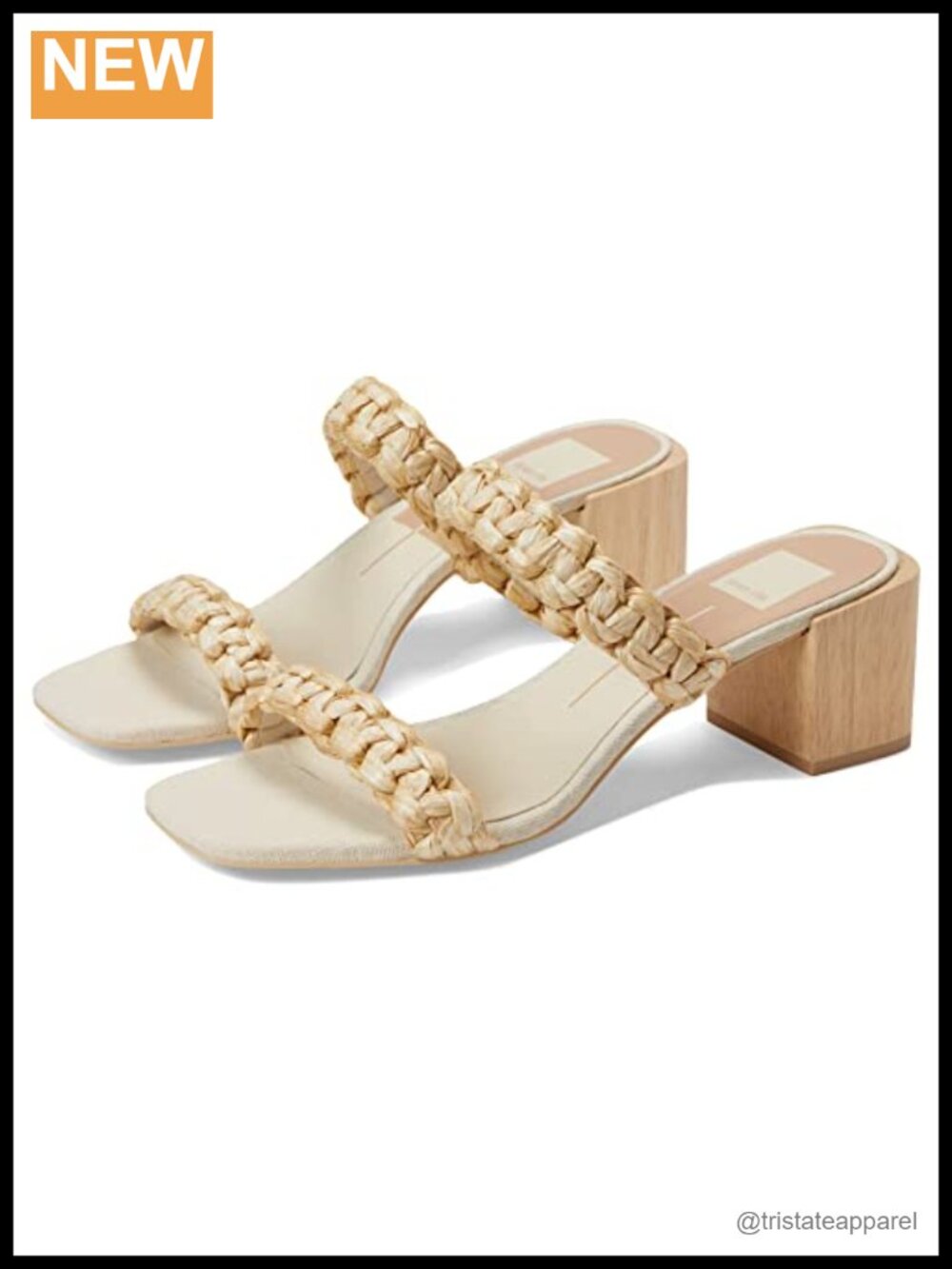 Raffia Heeled Sandal Slide Slingback Block Heel Open Toe Casual